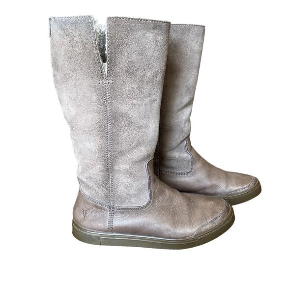 FRYE Gemma Shearling Tall Boots Brown Women's 6.5M Shearling Core Modern Rustic - Picture 1 of 13